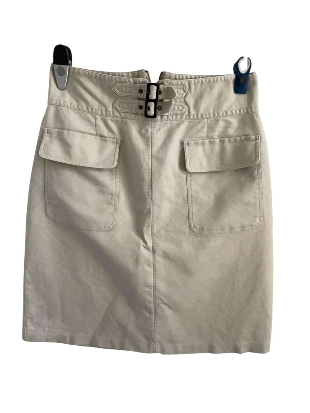 Worthington Cream Utility Mini Skirt with Double Buckle